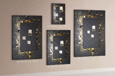 Kurk bedrukken met gouden en zilveren accenten op een zwarte achtergrond