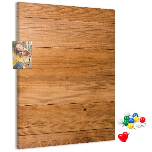 Kurken prikbord met een natuurlijke houten uitstraling in warme tinten