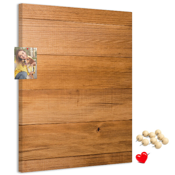 Kurken prikbord met een natuurlijke houten uitstraling in warme tinten