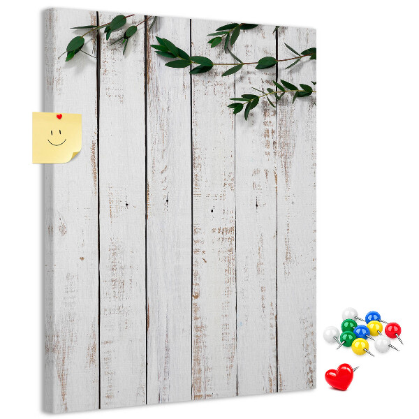 Kurken memobord rustieke planken met delicate takken