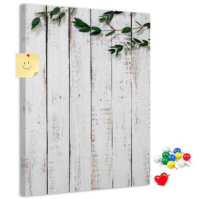 Kurken memobord rustieke planken met delicate takken