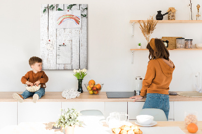 Kurken memobord rustieke planken met delicate takken