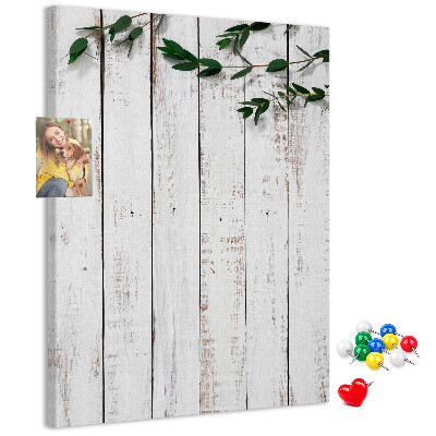 Kurken memobord rustieke planken met delicate takken
