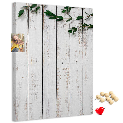 Kurken memobord rustieke planken met delicate takken