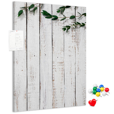 Kurken memobord rustieke planken met delicate takken