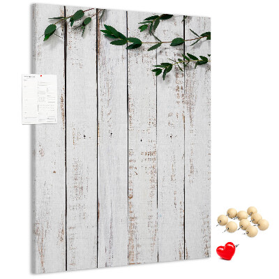 Kurken memobord rustieke planken met delicate takken