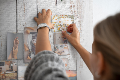 Kurken memobord rustieke planken met delicate takken
