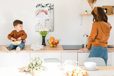 Kurken memobord rustieke planken met delicate takken