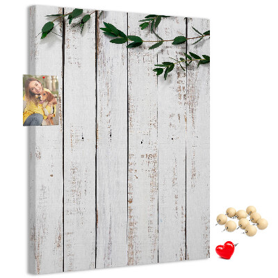 Kurken memobord rustieke planken met delicate takken