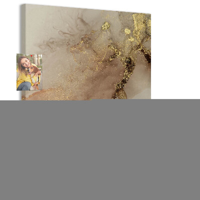 Memobord van kurk met abstract patroon en gouden accenten