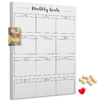 Maandelijkse doelenplanner voor organisaties met kurkbedrukking