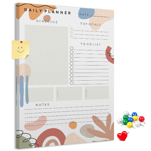 Bedrukte kurk planner met abstracte vormen