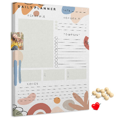 Bedrukte kurk planner met abstracte vormen
