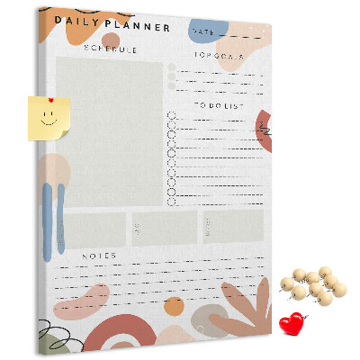 Bedrukte kurk planner met abstracte vormen