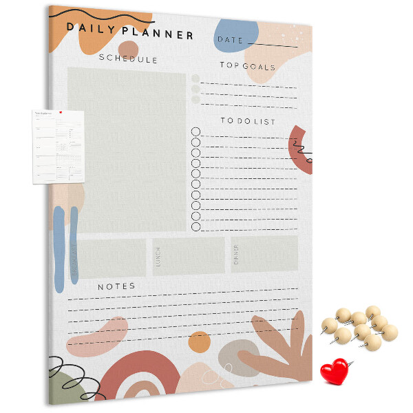 Bedrukte kurk planner met abstracte vormen