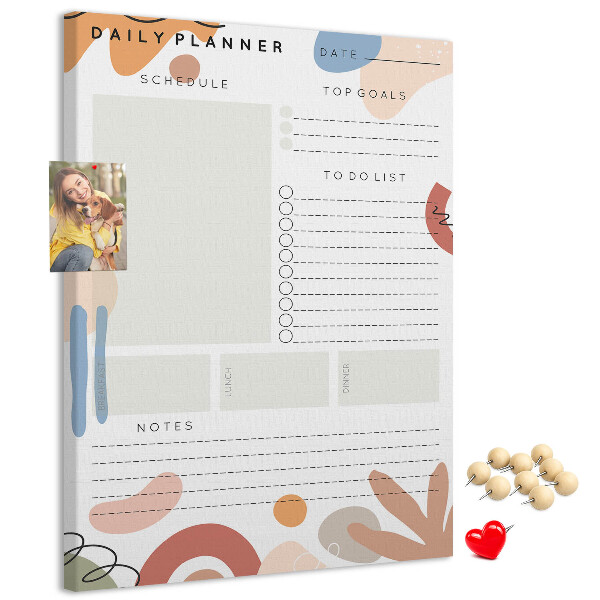 Bedrukte kurk planner met abstracte vormen