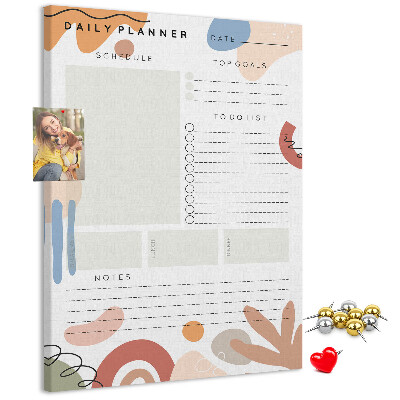 Bedrukte kurk planner met abstracte vormen