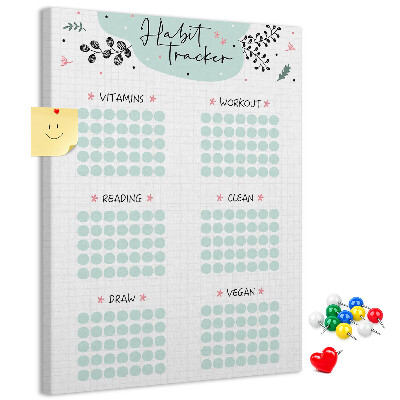 Kurken prikbord minimalistische gewoonteregistratie
