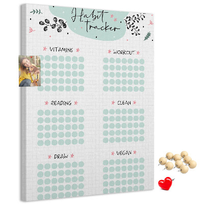 Kurken prikbord minimalistische gewoonteregistratie