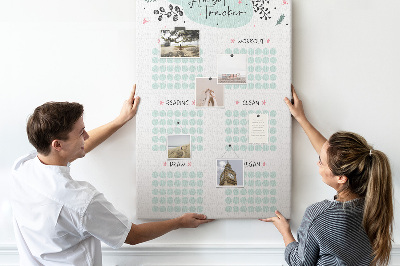 Kurken prikbord minimalistische gewoonteregistratie