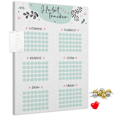 Kurken prikbord minimalistische gewoonteregistratie