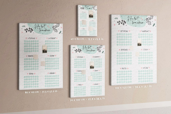 Kurken prikbord minimalistische gewoonteregistratie