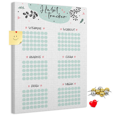 Kurken prikbord minimalistische gewoonteregistratie