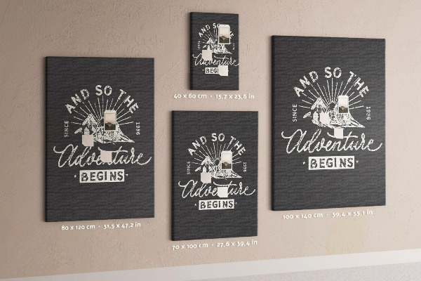 Kurken memobord met vintage bergen en avontuur thema