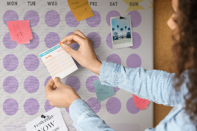 Kurk bedrukken maandplanner met gekleurde stippen