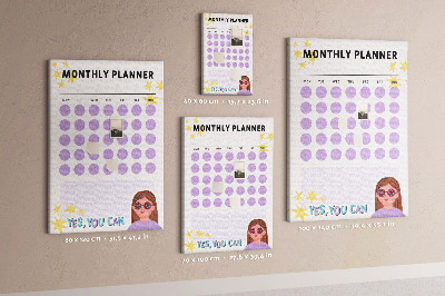 Kurk bedrukken maandplanner met gekleurde stippen