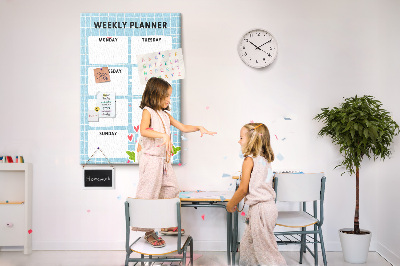 Kurken memobord weekplanner met een schattige kat