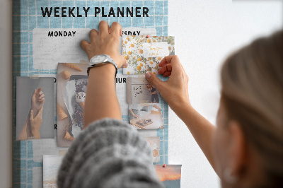 Kurken memobord weekplanner met een schattige kat