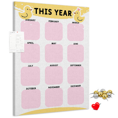 Kurk kalender met vrolijk vogelmotief