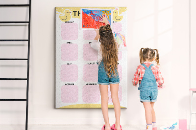 Kurk kalender met vrolijk vogelmotief