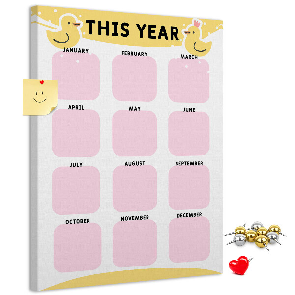 Kurk kalender met vrolijk vogelmotief
