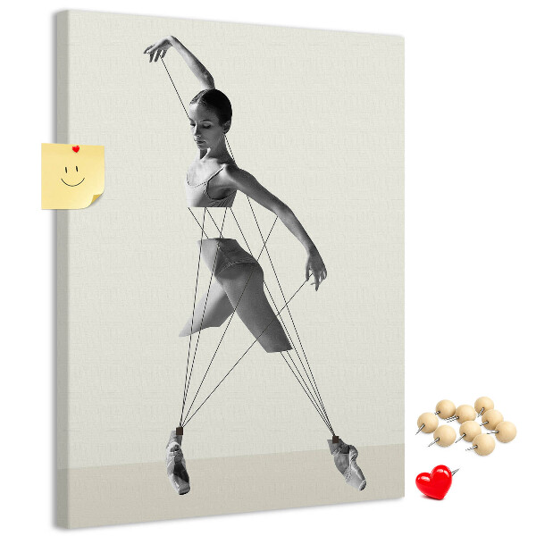 Kurken prikbord Dansen in een netwerk van onzichtbare draden