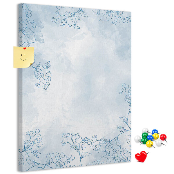 Kurk bedrukken fijne blauwe bloemen op een aquarelachtergrond