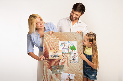 Kurken memobord met golvend patroon in beigetinten