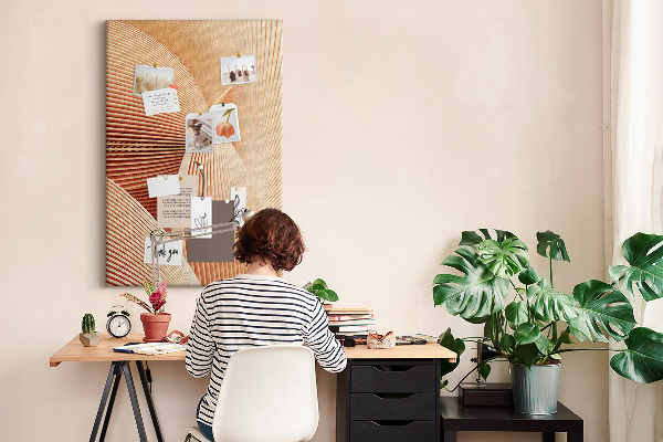 Kurken memobord met golvend patroon in beigetinten