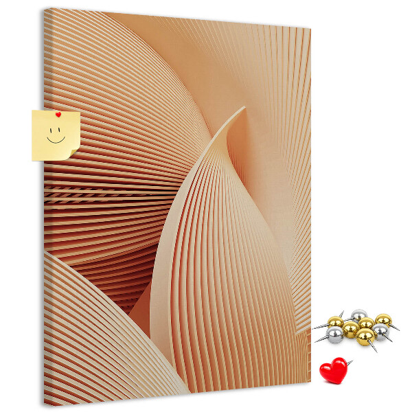 Kurken memobord met golvend patroon in beigetinten