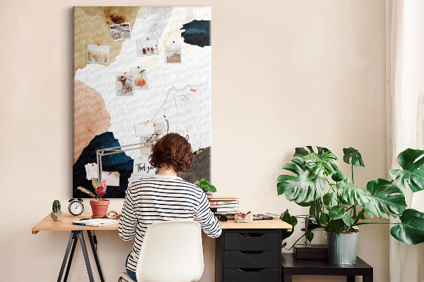 Kurk bedrukken met abstracte stippen in gedempte kleuren
