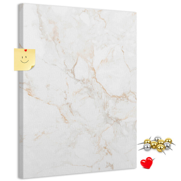 Kurk memobord met elegant marmerpatroon in lichte tinten