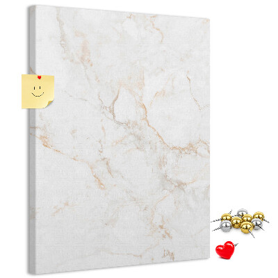 Kurk memobord met elegant marmerpatroon in lichte tinten