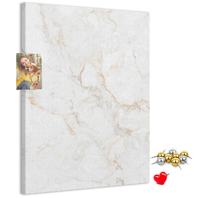 Kurk memobord met elegant marmerpatroon in lichte tinten
