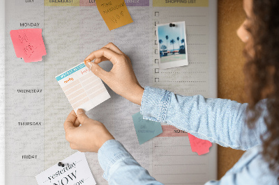Maaltijdplanner met gekleurde secties en bedrukking