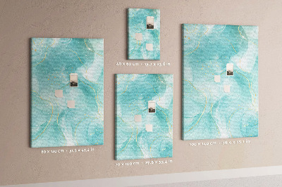 Kurk met bedrukking fijne blauwe golven met gouden accenten