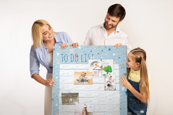 Kurken prikbord met sterrenthema voor takenlijsten