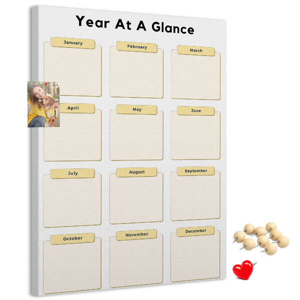 Kurk bedrukken jaarlijkse kalender voor evenementenplanning