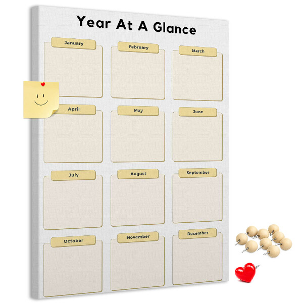 Kurk bedrukken jaarlijkse kalender voor evenementenplanning