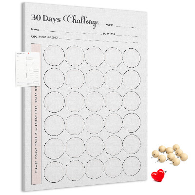 30-dagen Circle Challenge-plan bedrukt met kurk